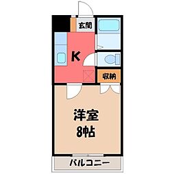 リバティー高橋 1Kの間取図画像