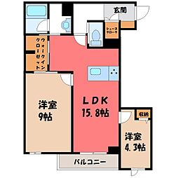 グラン 和 2LDKの間取図画像