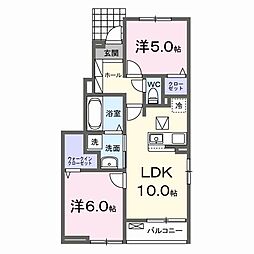 オコトベース A 2LDKの間取図画像