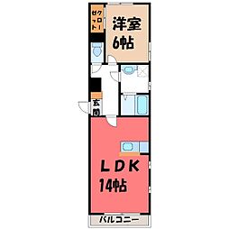 WESTステージKM 1LDKの間取図画像