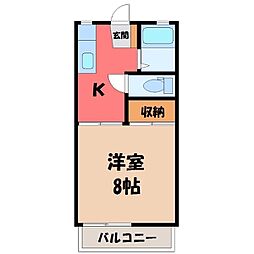 ジョイフル峰 1Kの間取図画像