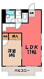 利久マンション 1LDKの間取図画像