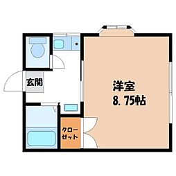 ルミエール上戸祭 1Kの間取図画像