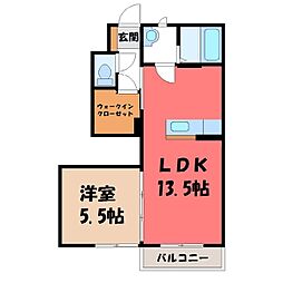 プリモス・コートE 1LDKの間取図画像