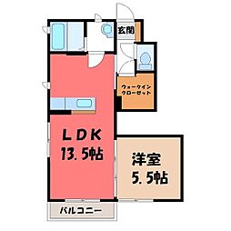 プリモス・コートE 1LDKの間取図画像