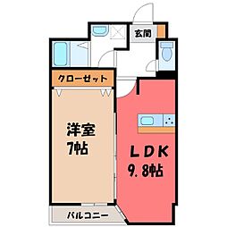 GRAN PASEO 元今泉 1LDKの間取図画像