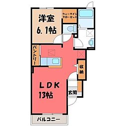 ドルフ・レーベン3 1LDKの間取図画像