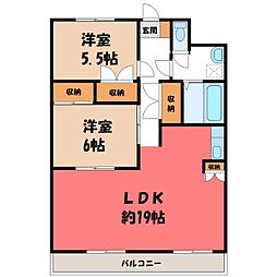 シティロイヤルコート 2LDKの間取図画像