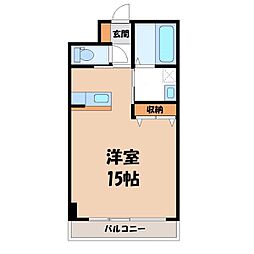 ベルホーク・YOHTO ワンルームの間取図画像