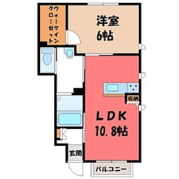 ラフォーレ向日葵 1LDKの間取図画像