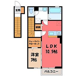 シャルムA 1LDKの間取図画像