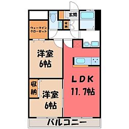 ひがしレジデンス 2LDKの間取図画像