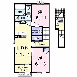 エスペランサ I 2LDKの間取図画像
