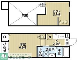 アクアプレイス日進 ワンルームの間取図画像