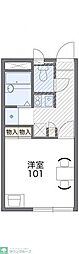 レオパレス椿原 1Kの間取図画像