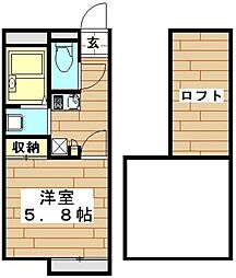 レオパレスセレブ 1Kの間取図画像