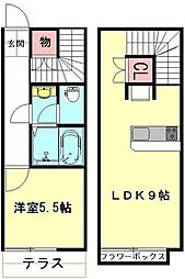 レオネクスト船橋 1階1LDKの間取り