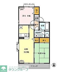 グレイスＯＪＩＭＡ　Ｃ 2階2LDKの間取り