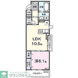 クラール 3階1LDKの間取り