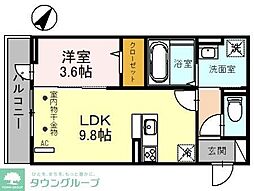 シャルム　Ｂ棟 3階1LDKの間取り