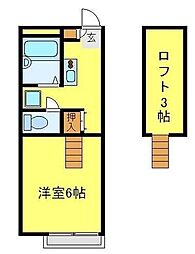レオパレスシャンテ 1Kの間取図画像