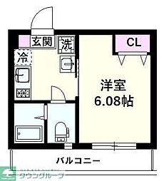 NSGATE大宮B 1Kの間取図画像