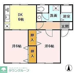 コーポラス・M 2DKの間取図画像