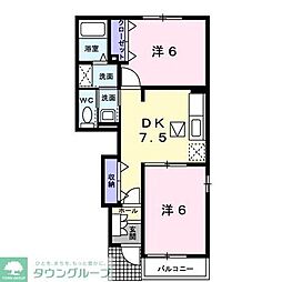 フローラルレイナ 2DKの間取図画像