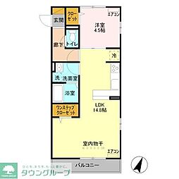 ラルーシェ 1LDKの間取図画像