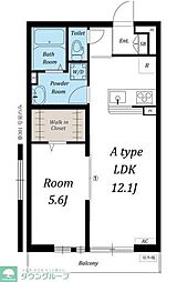 リブリ・alba弐番館 1LDKの間取図画像