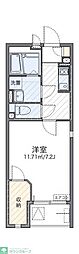 レオネクストシャイン 1Kの間取図画像