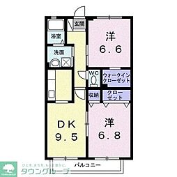 プリシラ1 2DKの間取図画像