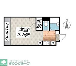 レオパレスグローリアス2 1Kの間取図画像