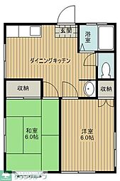 シティハイムコスモス 2DKの間取図画像