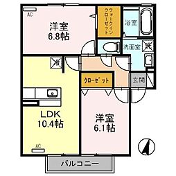 アクシス南大塚 2LDKの間取図画像
