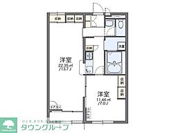 レオパレスおおどり 1LDKの間取図画像