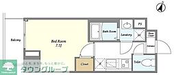 LIBRGRANT大宮 1Kの間取図画像