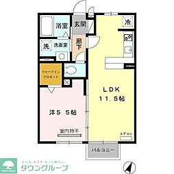 エルミタージュ1 1LDKの間取図画像