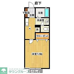 リルーム 1Kの間取図画像