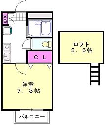 ベルメゾン・マルミヤ3 1Kの間取図画像
