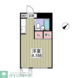 宮前ビル ワンルームの間取図画像