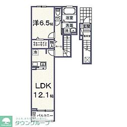 フランシーズコート行田 1LDKの間取図画像
