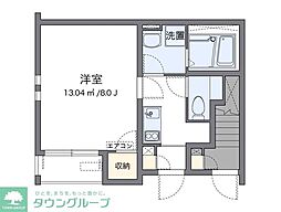 クレイノけやき 1Kの間取図画像