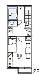 レオパレス漠 1Kの間取図画像