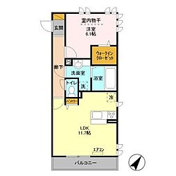 本郷の杜ブラン 1LDKの間取図画像