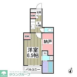 グランデ・ヒルズ 1Kの間取図画像