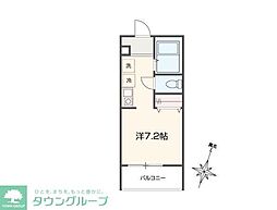 MELLAS北与野 ワンルームの間取図画像