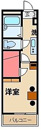 レオパレス与野アムール 1Kの間取図画像