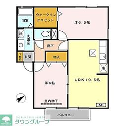 メルベーユ・メゾン 2LDKの間取図画像