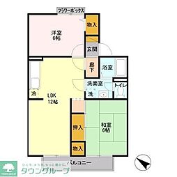メゾンパークス東大宮 2LDKの間取図画像